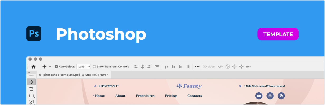 Feanty – Beauty Clinic Template for Photoshop