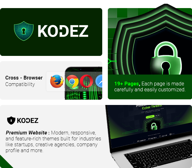 Kodez - Cyber Security Management Elementor Template Kit - 1