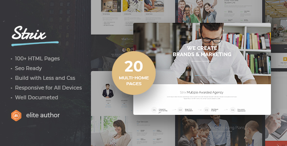 Strix - Multipurpose Business, Agency, Portfolio, Construct HTML5 Template - Corporate Site Templates