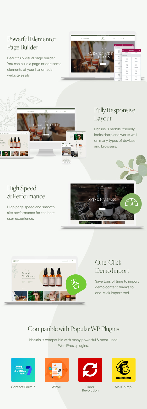 Naturis - Handmade WooCommerce WordPress Theme - Core Features