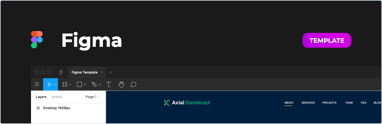 Axial – Construction Company Template for Figma