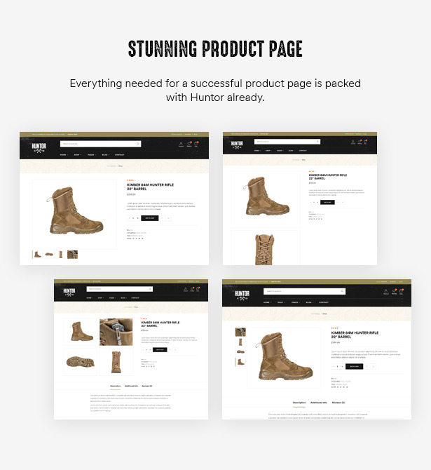 Huntor Outdoor WooCommerce Theme - Stunning Product Pages