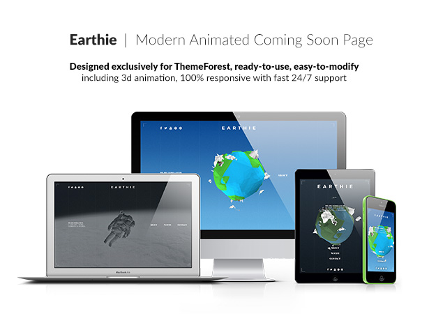 Earthie - Creative 3D Coming Soon Template - 1