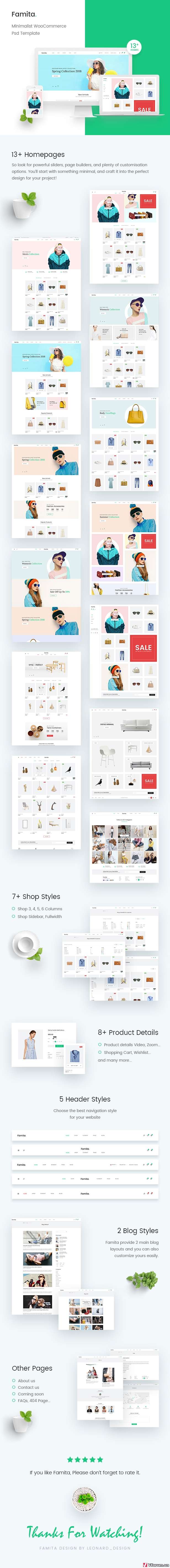 Famita | Minimalist WooCommerce Psd Template - 2