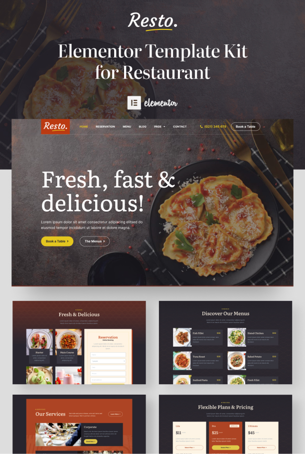 Restaurant business website template