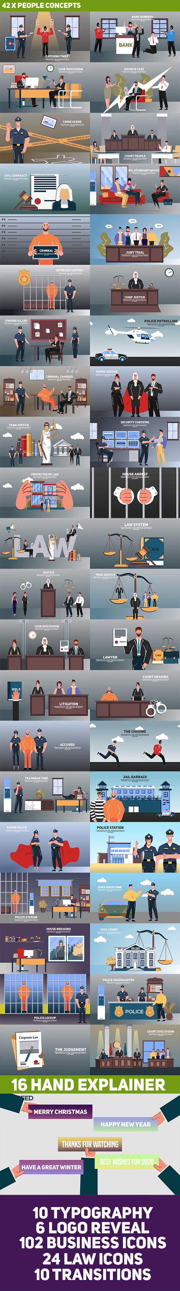 Law Crime and Justice Animation Kit - 1