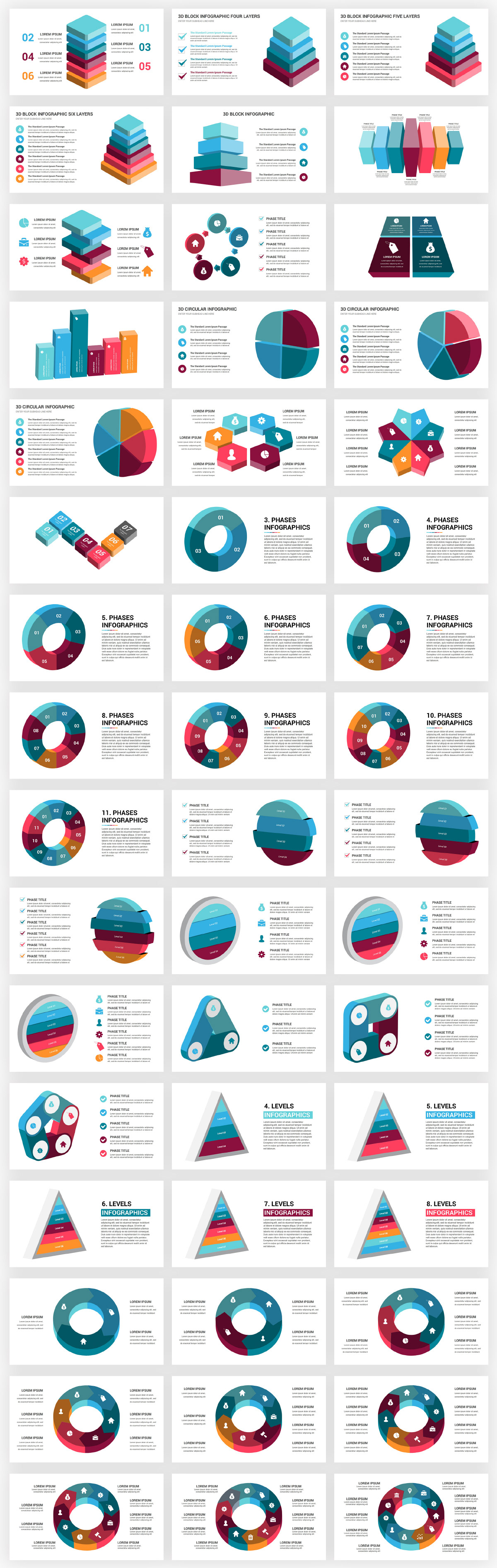 Infographics Complete Bundle PowerPoint Templates - 68