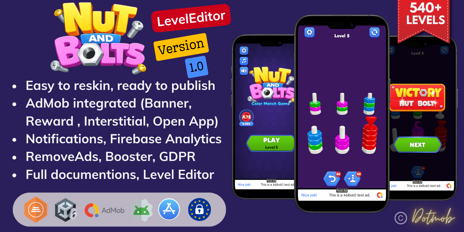 Nut & Bolt Sort Puzzle - Color Sorting Game