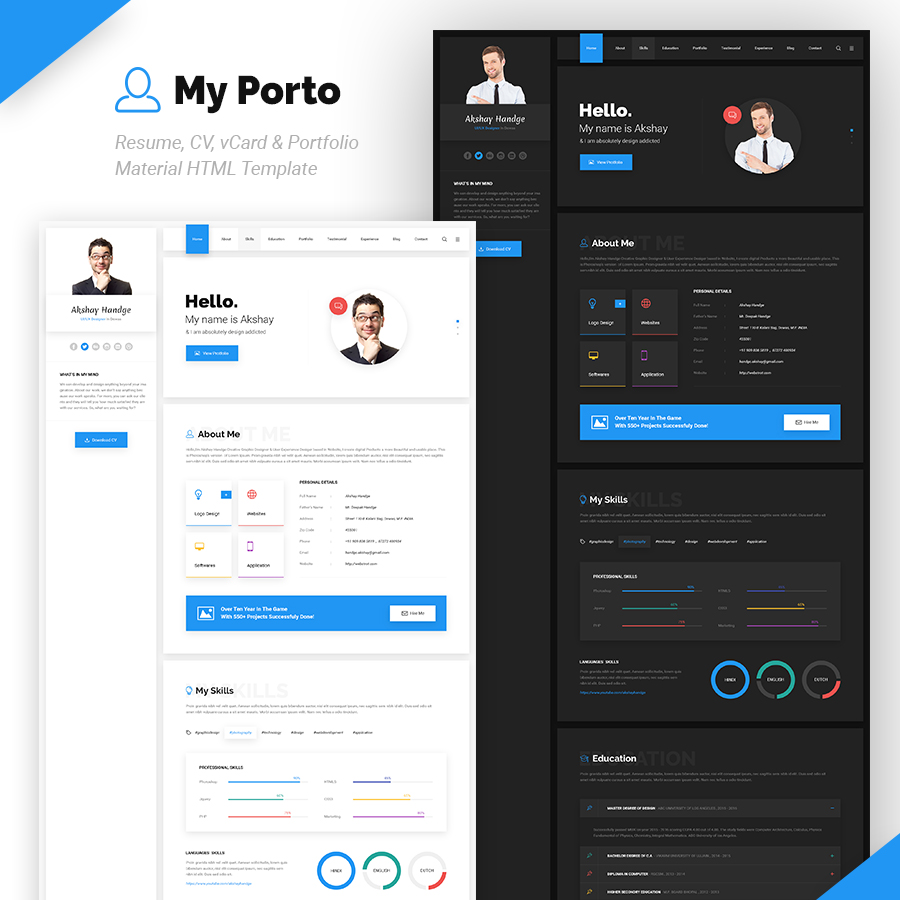 My Porto- Resume and vCard HTML Template - 2