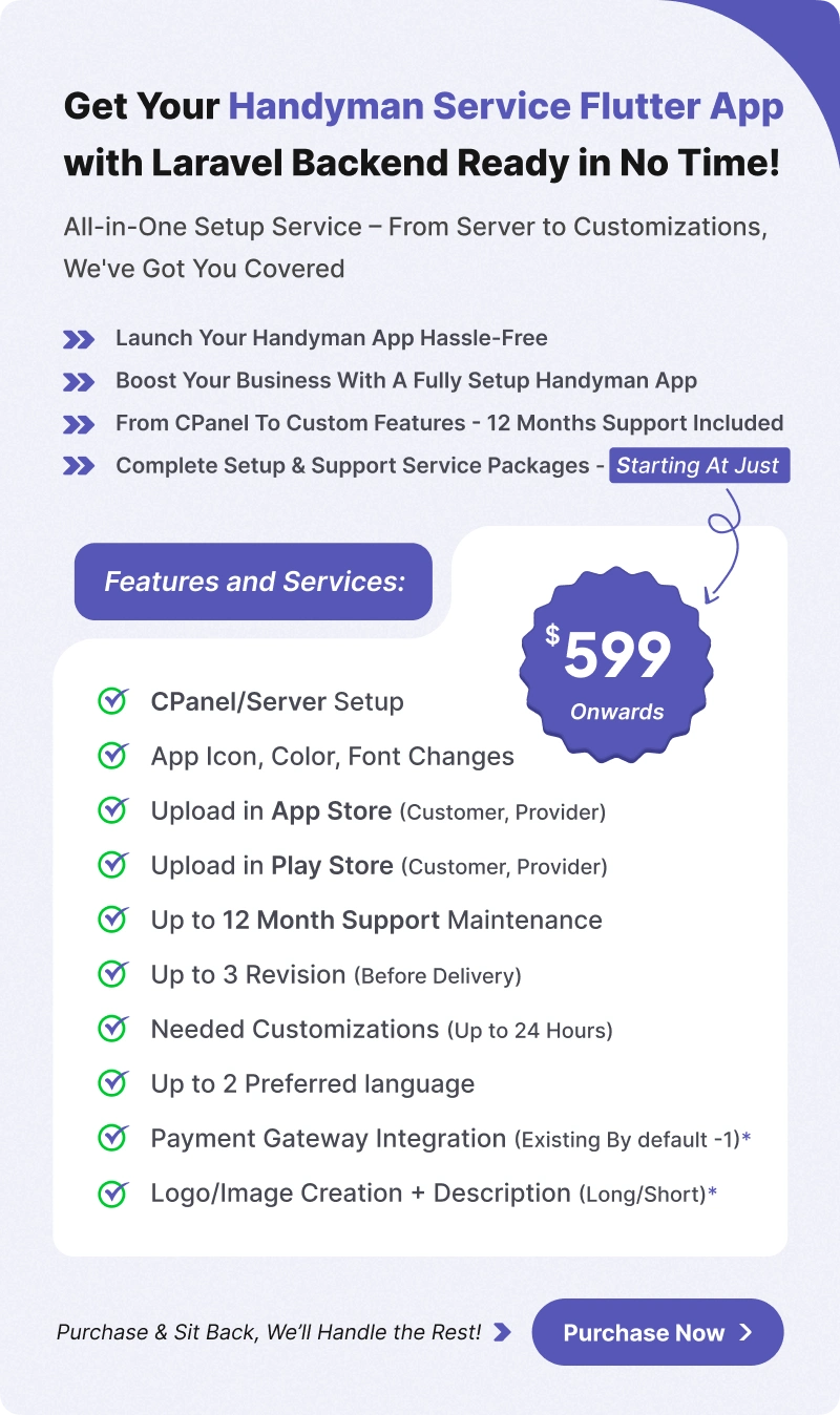 Handyman Service - On-Demand Home Service Flutter App with ChatGPT Integration - 1