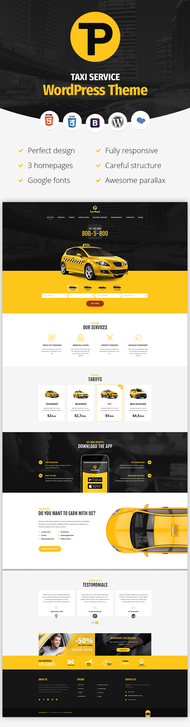 TaxiPark - Taxi Cab Service Company WordPress Theme - 4