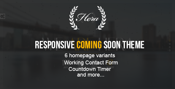 Hera - Responsive Coming Soon Theme