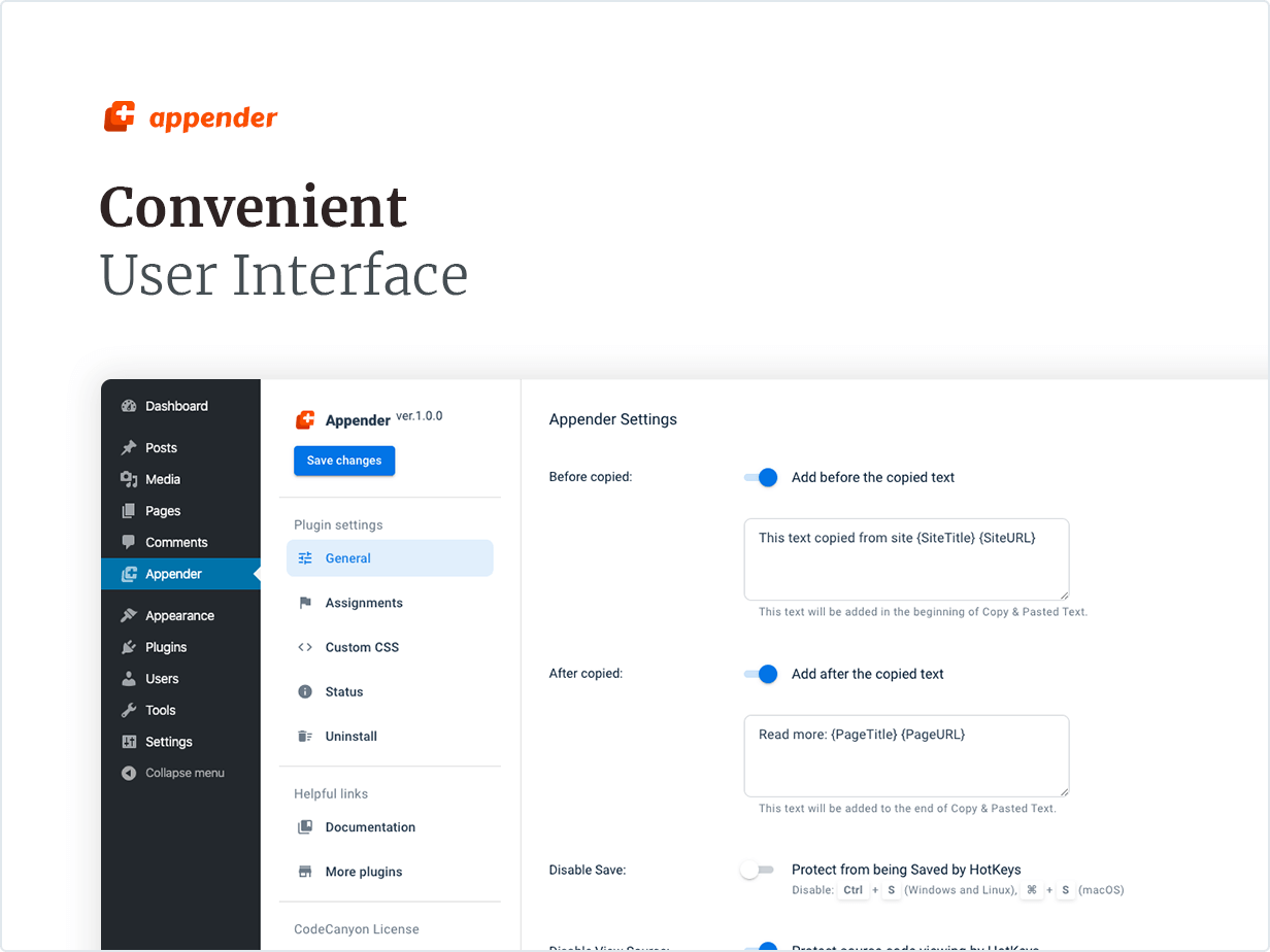 Convenient User Interface