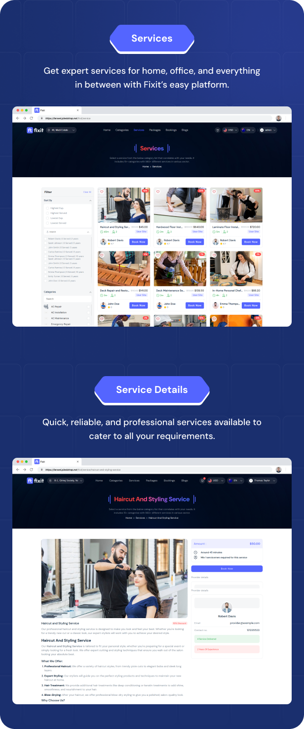 Fixit | Multi Vendor On Demand, Handyman, Home service Flutter App with Admin Complete Solution