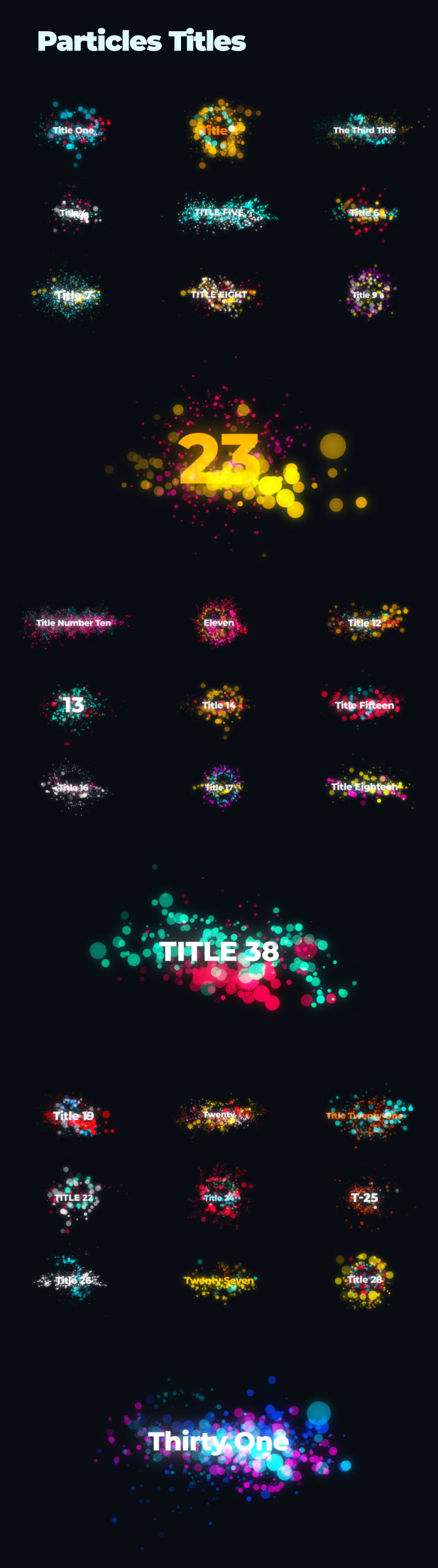 Particles Titles