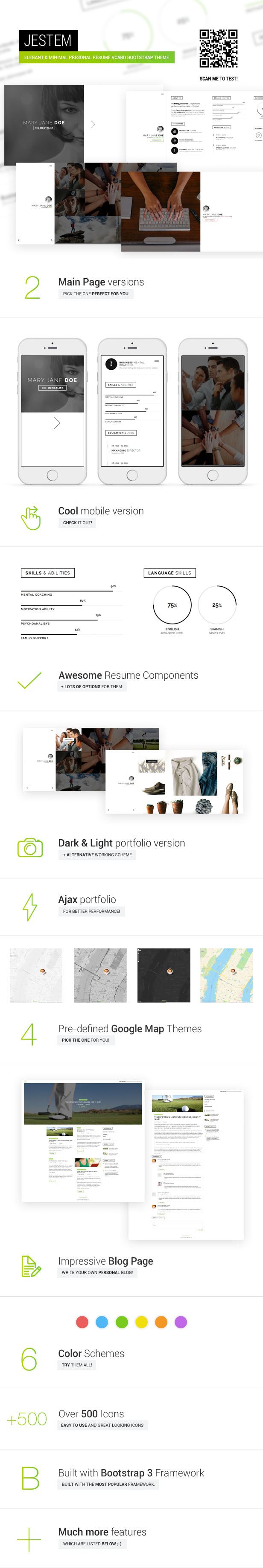 Jestem - Elegant & Minimal Resume vCard Theme  - 1
