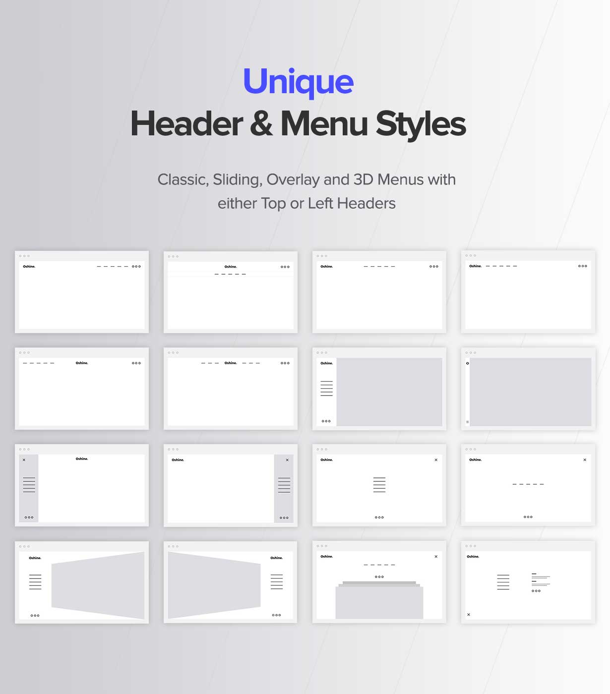 Unique Header & Menu Styles