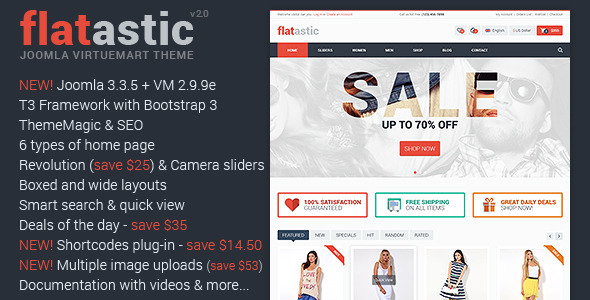 Flatastic Responsive Multipurpose VirtueMart Theme