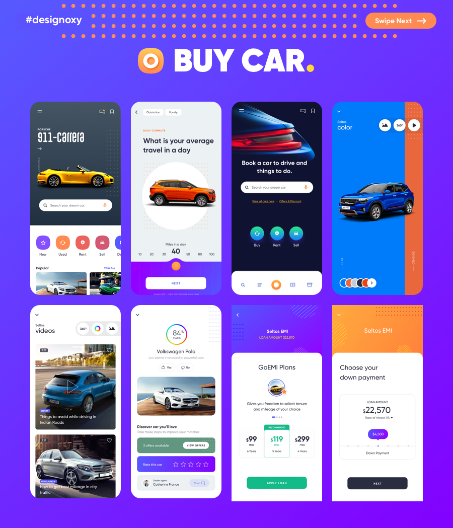 Carnow - buy rent and sell mobile app UI kit