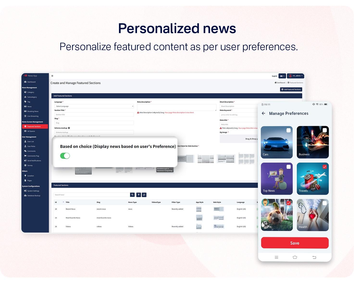 Aplicativo de notícias e Web -Flutter News App para Android e IOS |  Site de notícias com painel de administração - 24