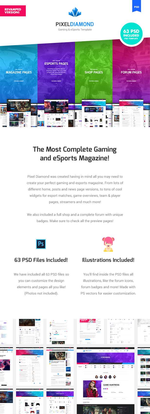 Pixel Diamond - eSports & Gaming Magazine PSD Template - 10