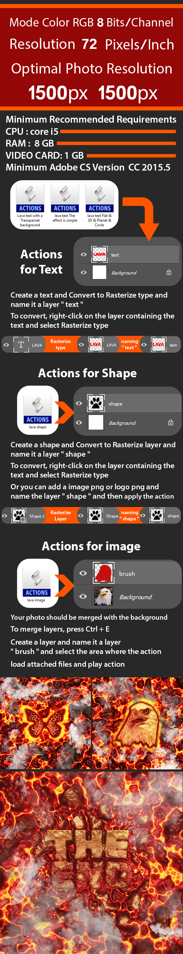Lava 3D Photoshop Actions - 3