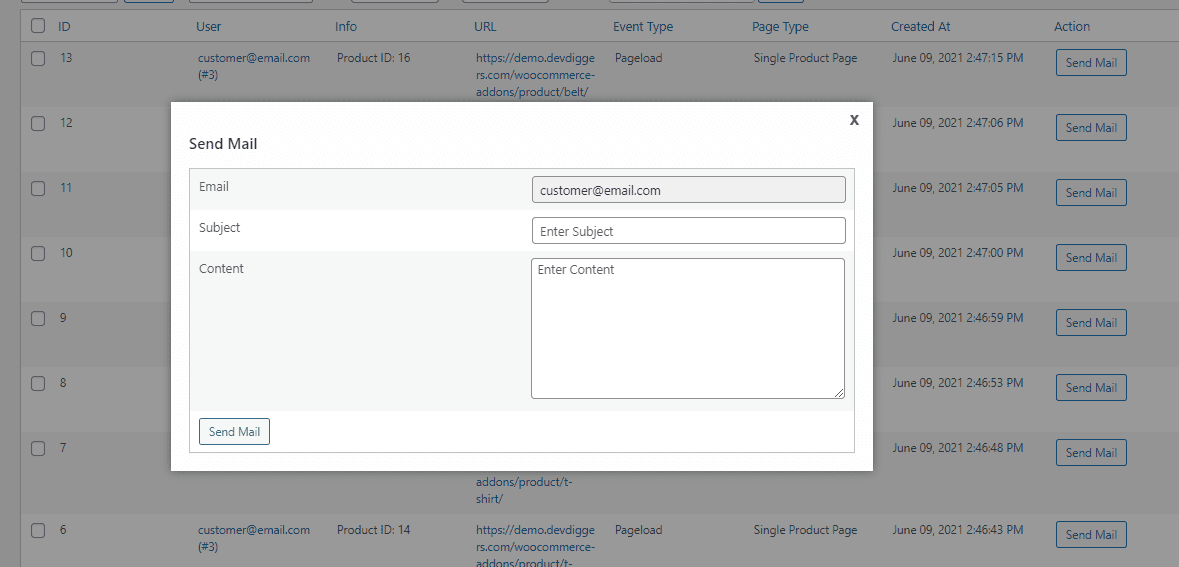 WooCommerce Customer Tracking Send Marketing Mail