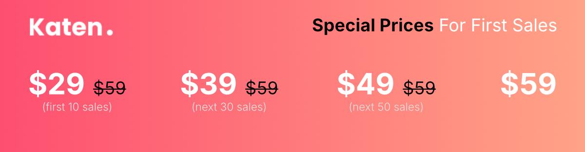 Special Prices for First Sales