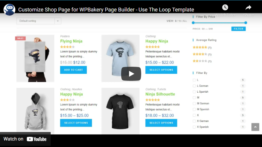 Customize Shop Page for WPBakery Page Builder - 3