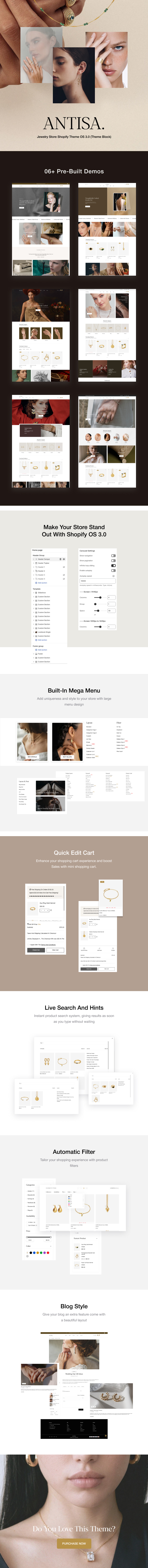 Antisa – Jewelry Shopify Theme OS 3.0 (Theme Block) - 1