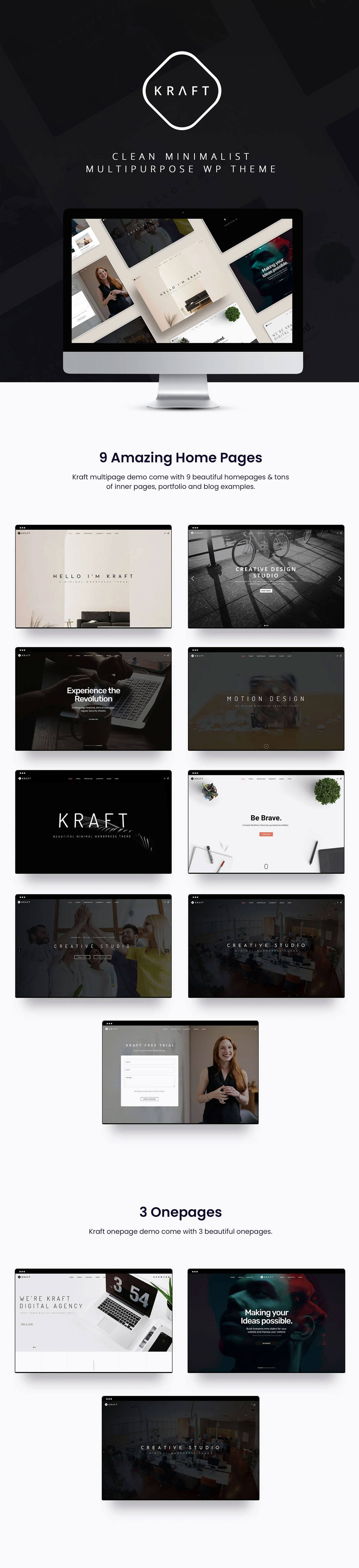 Kraft - Minimalist Agency & Portfolio WordPress Theme - 1