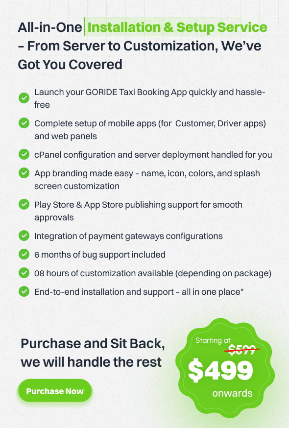 GORIDE | InDriver Clone | Flutter Complete Taxi Booking Solution with Bidding Option - 11