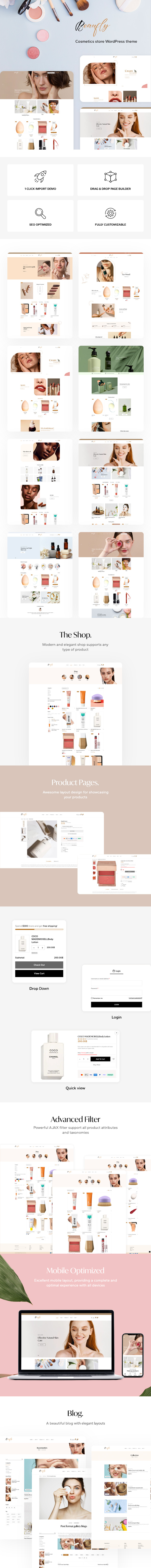 Beaufly – Beauty and Cosmetics Shop WordPress Theme - 1