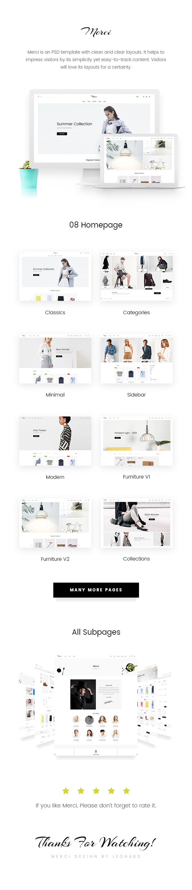 Merci | Minimalist eCommerce PSD Template - 1