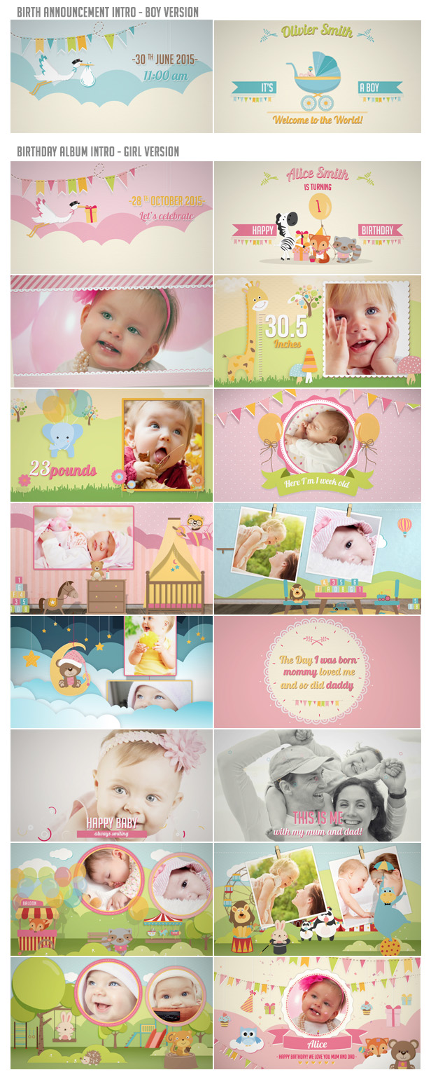 Birth Announcement - Baby Birthday Album - 2