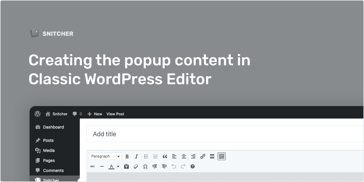 在经典 WordPress 编辑器中创建弹出内容