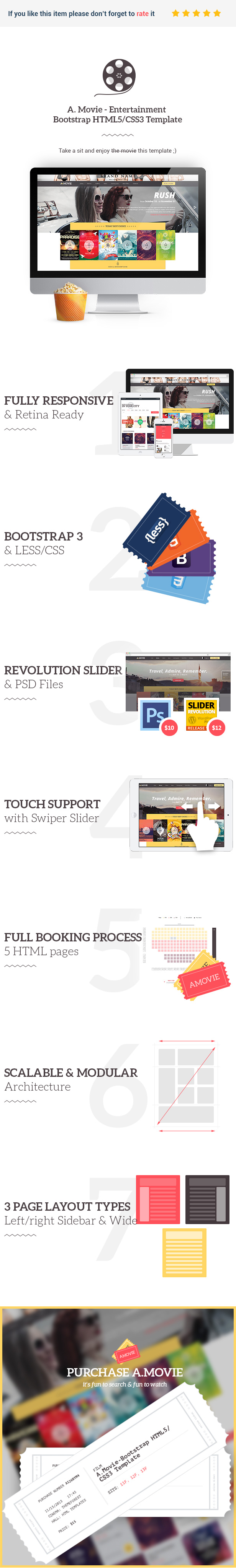 A.Movie - Cinema/Movie HTML LESS Template - 1