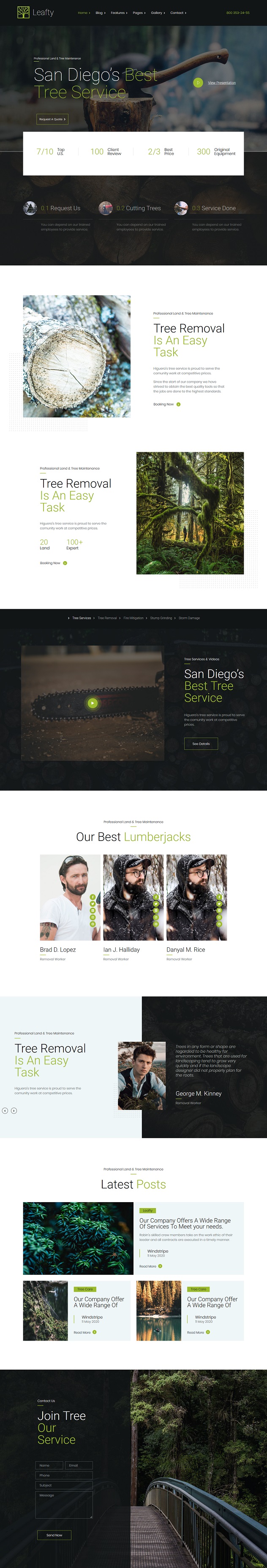 Leafty - Joomla 5 Tree Removal and Lumberjack Company Template | Gardening - 1