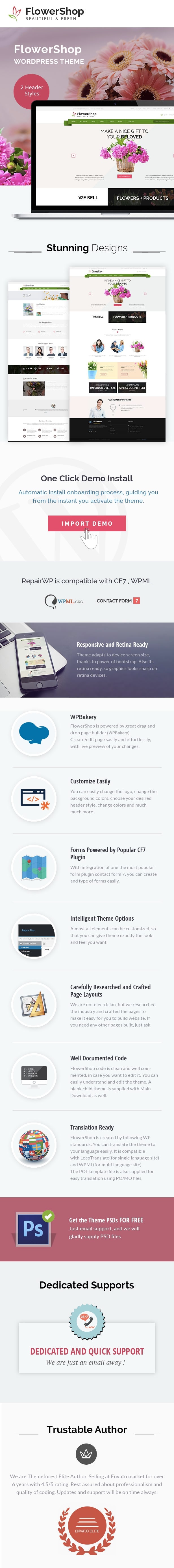 flower shop wp theme