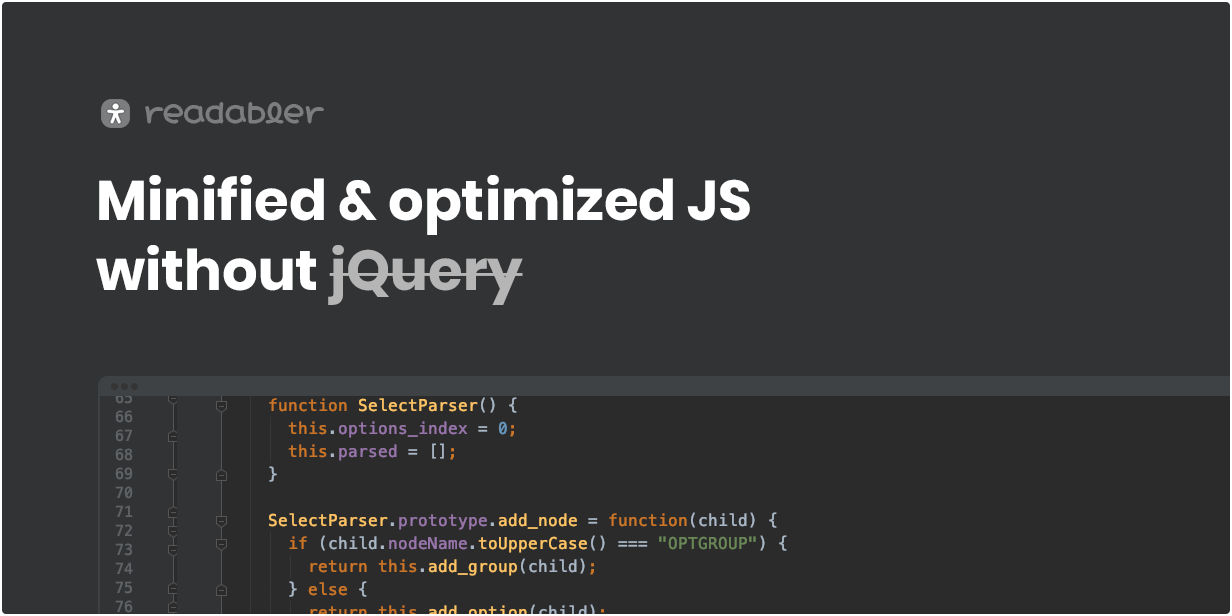 Minified & optimized JS without jQuery