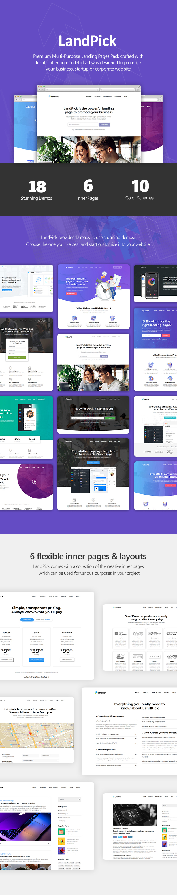 Landpick - Multipurpose Apps Landing Page Template WordPress Theme for App Promotion Marketing Site - 3