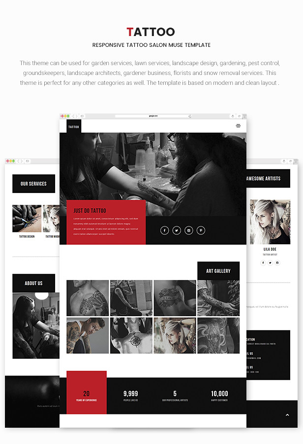 Responsive Tattoo Salon Muse Template - 7