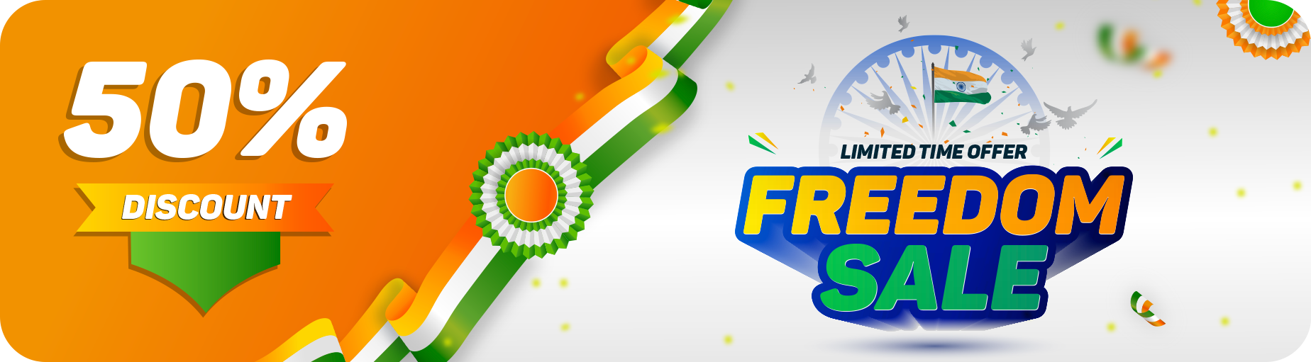 Freedom Sale - Get 50% Off on All Our Products