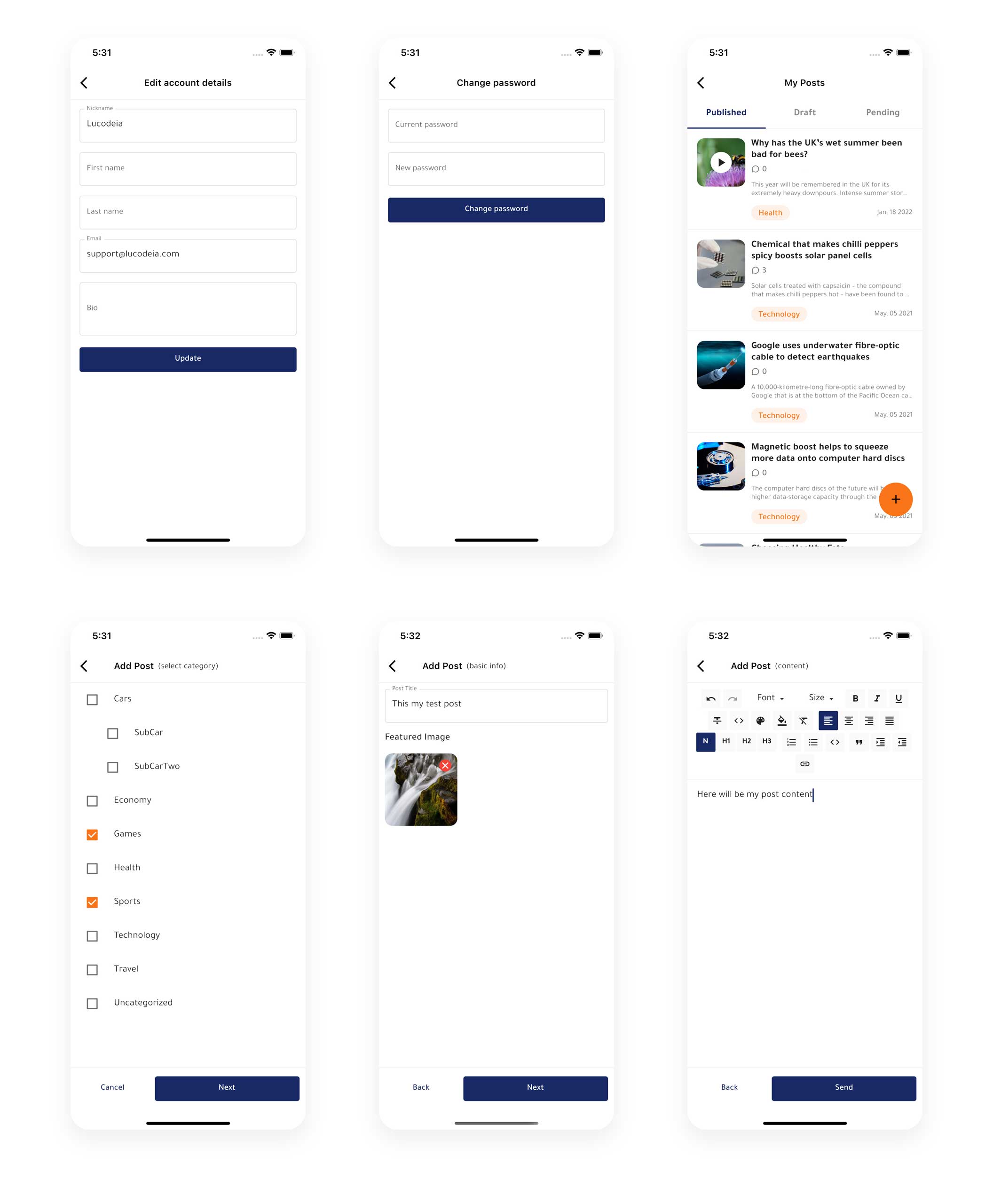 Lucodeia News Flutter Wordpress App