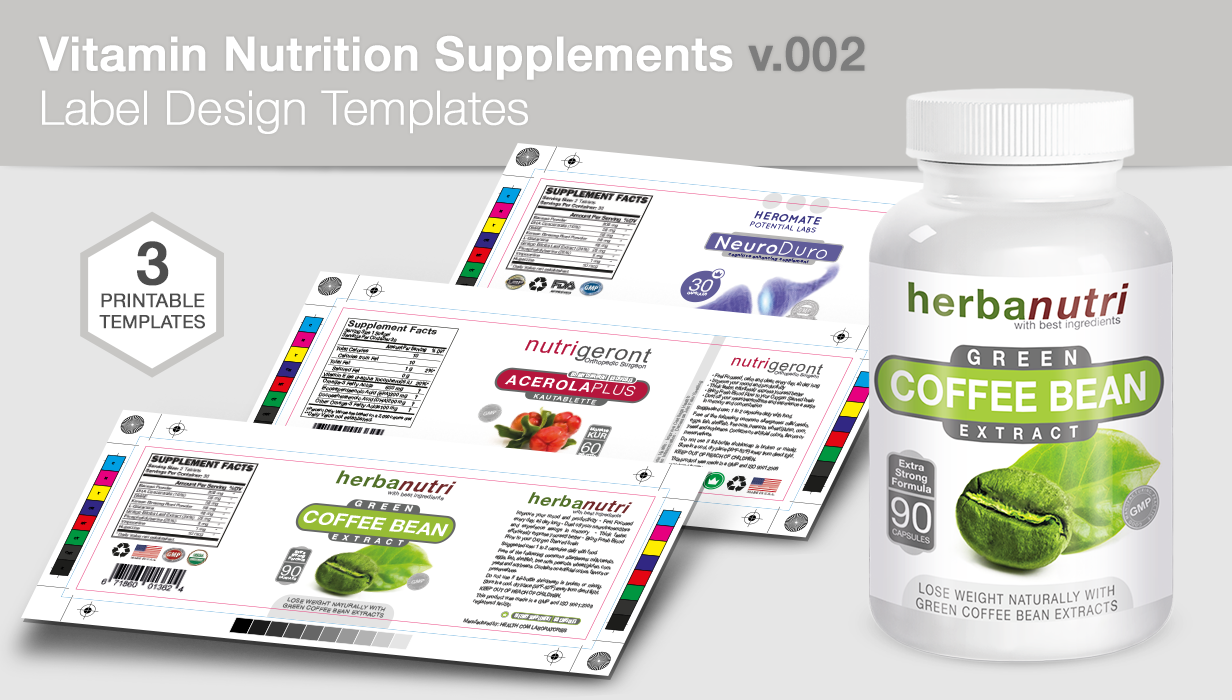 Bottle Nutrition Supplement Packaging Mock-Up - 3