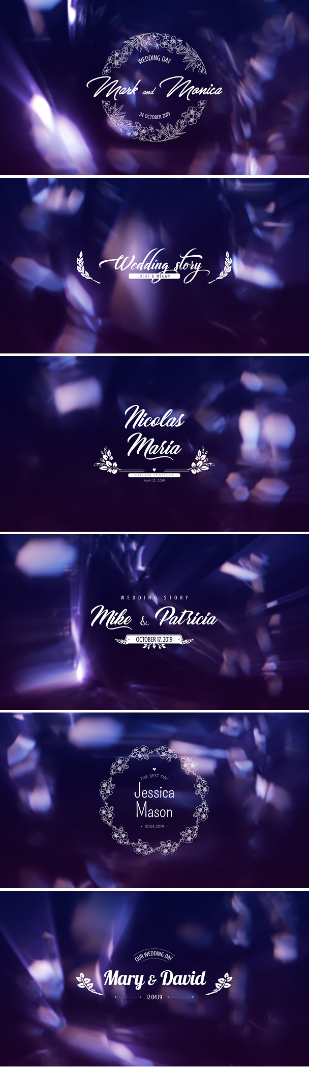 Wedding Titles After Effects pack for stylish videography project, wedding video intro