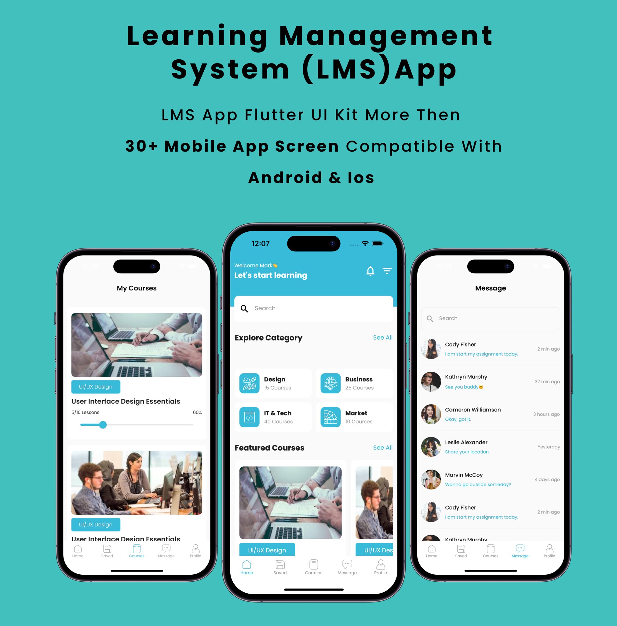LMS App - Online Learning Management Course App Flutter | Android | iOS Mobile App Template