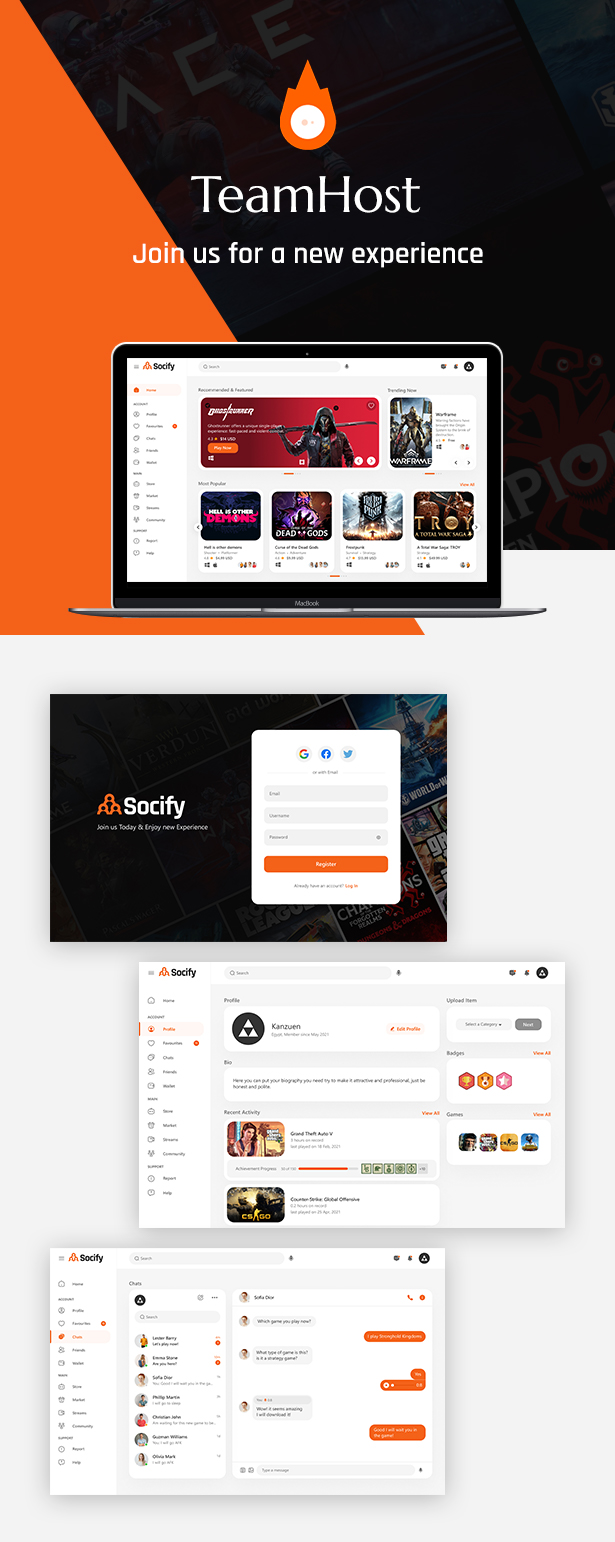 TeamHost - Gaming Community  HTML - 1
