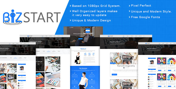 Bizstart Business Corporate - PSD Template 