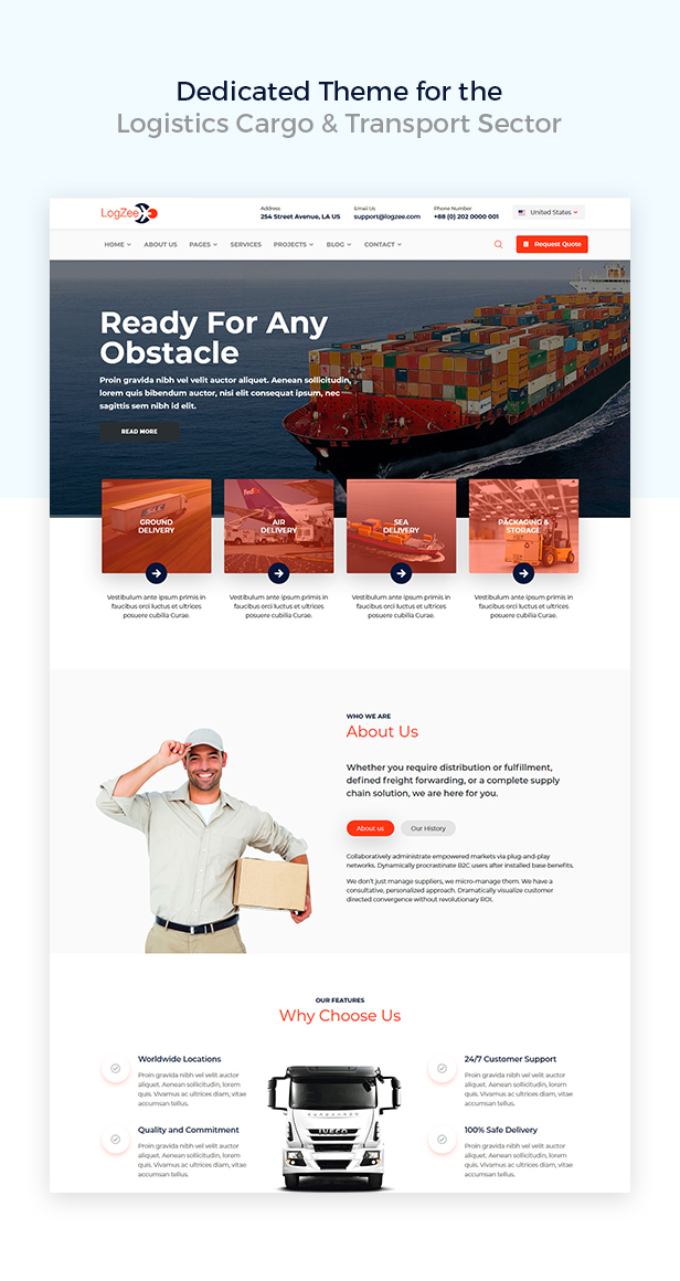 Logzee | Logistics, Transportation, Cargo WordPress Theme